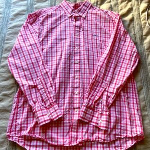 Vineyard Vines Pink and White Plaid Button-Down Shirt
